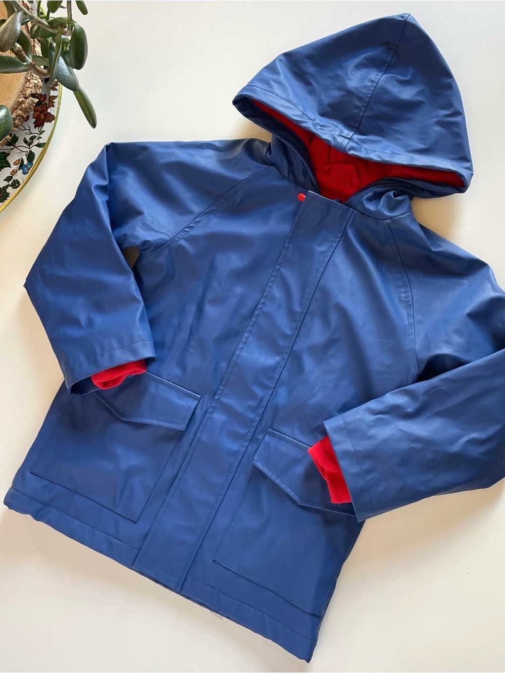 Lily & Dan Blue Fleece Lined Rain Jacket | Size 4